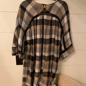 Plaid shift dress